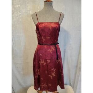 Rare CDC Y2K‎ 90s Size 4 Babydoll Burgundy Floral Dress Fairycore Whimsigoth